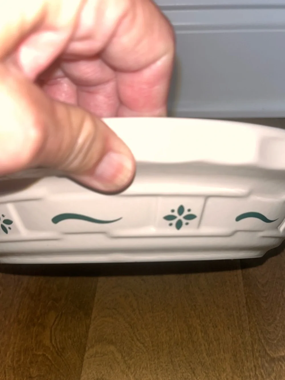 Longaberger Pottery Woven Traditions Baking Plate Pie Dish Ivory and Green 10”